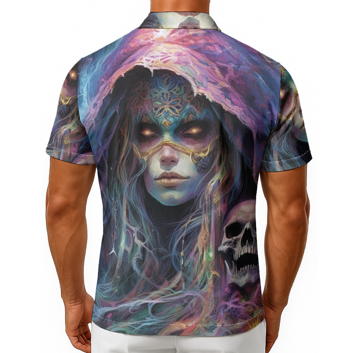 All-Over Print Men's Hawaiian Shirt Witch skull AiGcDesign - Image 2