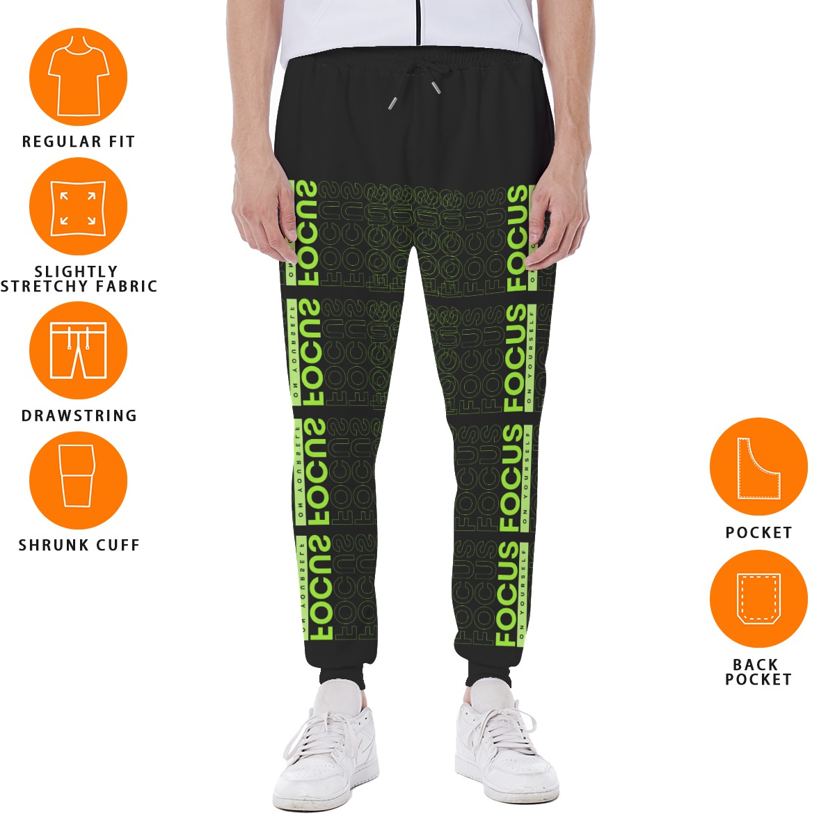CrazyWear Men's Sweatpants Focus All-Over Print - Image 3