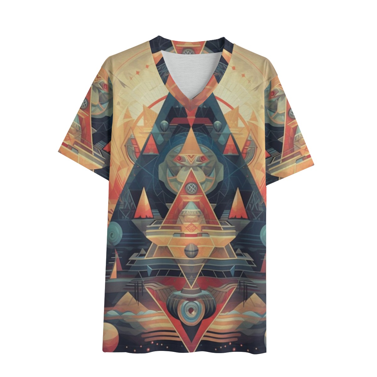 Eco-friendly All-over Print Unisex V-neck T-Shirt - Image 4