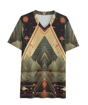 Eco-friendly All-over Print Unisex V-neck T-Shirt