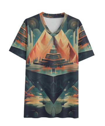 Eco-friendly All-over Print Unisex V-neck T-Shirt