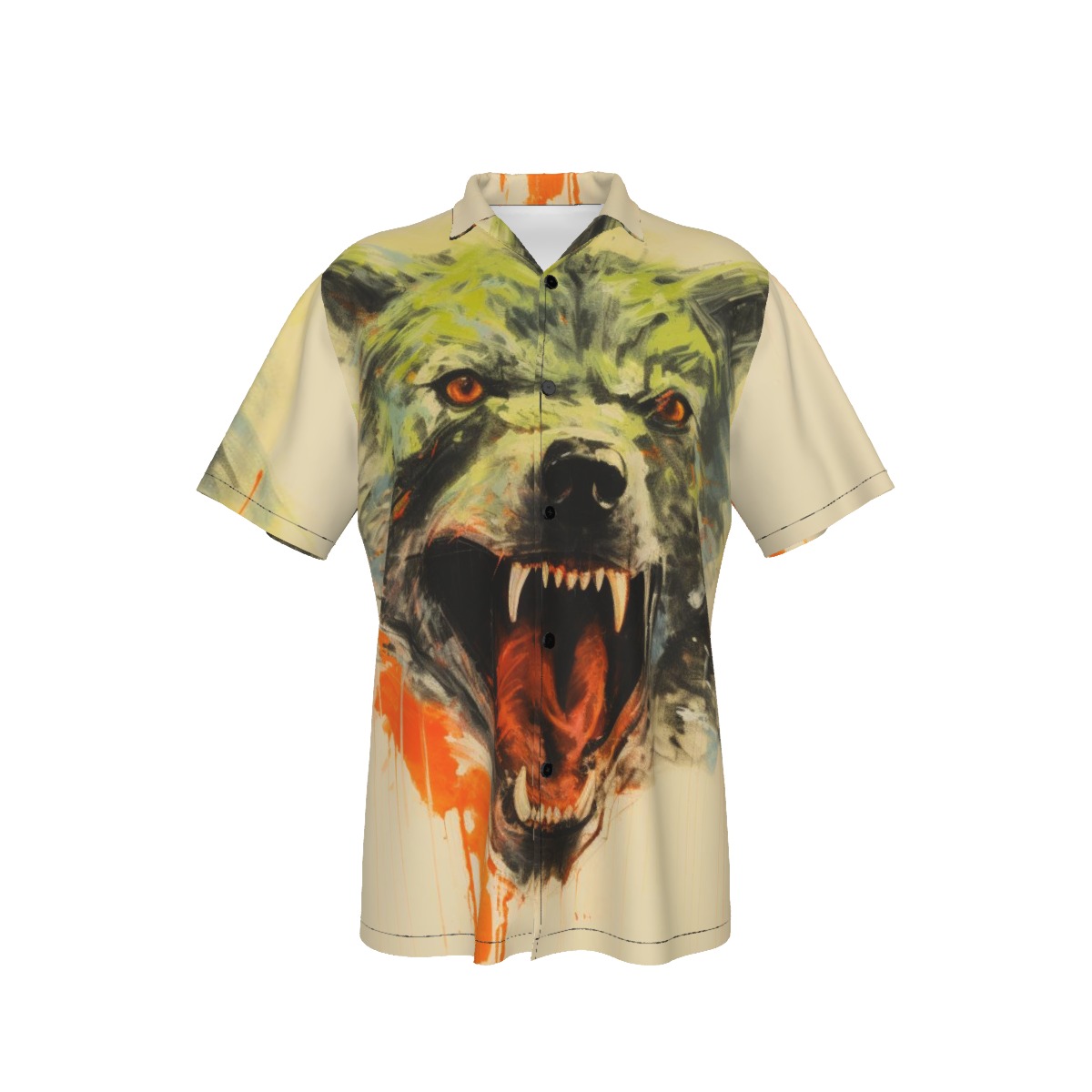 All-Over Print Men's Hawaiian Shirt Wolf AiGcDesign