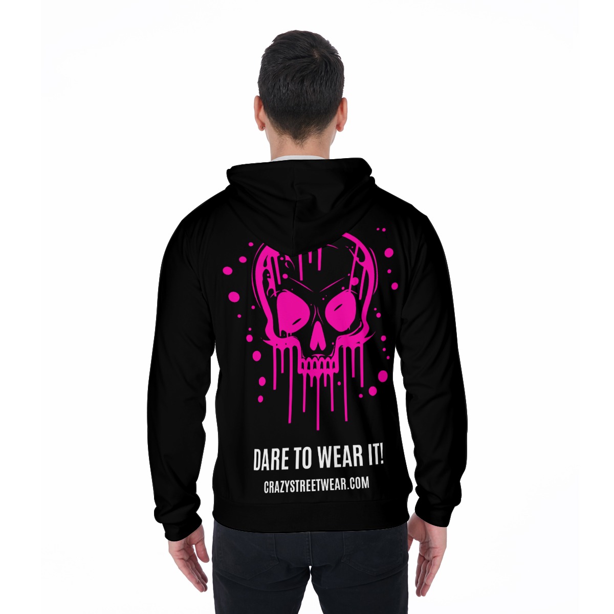 Zip Up Hoodie Pink Skull - Image 2
